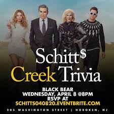 Both dawson's creek and schitt's creek have commanded a massive amount of attention as of late. Schitt S Creek Trivia In Brooklyn At Black Bear Bar