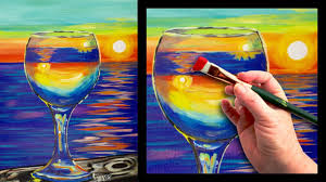 Sunset Reflected In A Glass Easy Beginner Painting Tutorial The Art Sherpa Easy sunset painting for beginners step by step tutorial>. glass easy beginner painting tutorial