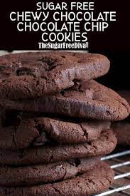 Feel free to tint either icing with gel food coloring. Sugar Free Chocolate Chocolate Chip Cookies The Sugar Free Diva Sugar Free Chocolate Sugar Free Baking Sugar Free Cookies