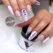 I Get A Little Excited When I Get To Use Valentinobeautypure Excite Me Acrylic Powder To Do A Clear Ombre Finished Them With Valentino