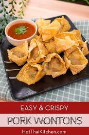 This Thai Fried Pork Wonton Recipe Is A Perfect Make Ahead Appetizer Wrap Them Fridge Them And Fry When Pork Wonton Recipe Wonton Recipes Appetizer Recipes