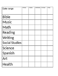 Sticker Chart For Class Schedule Editable By Litmosphere