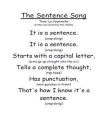 The Honey Bunch The Sentence Song Kindergarten Writing Classroom Songs Sentence Writing