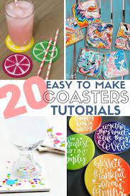 Top 20 Easy To Make Diy Coasters The Crafty Blog Stalker Diy Coasters Mason Jar Crafts Diy Diy Coasters Easy