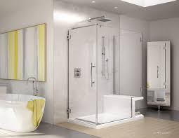Corteros Shower Base With Seat With Platinum Shower Door Both Products By Fleurco Shower Base With Seat Residential Remodel Shower Doors