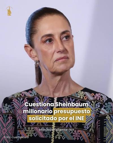 La presidenta Claudia Sheinbaum calificó como "exagerada" la solicitud presupuestal del Instituto Nacional Electoral (INE), la cual supera los 40 mil millones de pesos para los comicios intermedios de