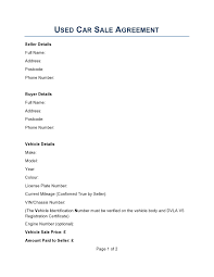 30 simple car sale contract templates 100 free