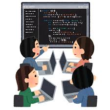 チームでプログラミングをしているイラスト&nbsp;|&nbsp;かわいいフリー素材集&nbsp;...
