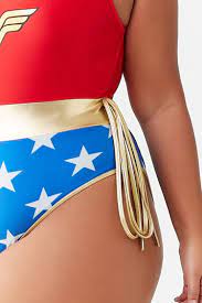 Plus Size Wonder Woman Design Bodysuit Wonder Woman Design Curvy Swimwear Women Swimsuits