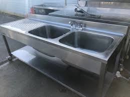 stainless steel commercial sink with 2