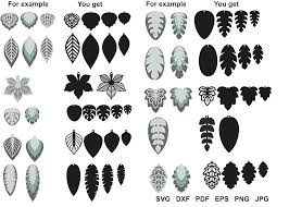Leaf Earrings Earrings Pendant Template Cut Files Graphic By Yulnniya Creative Fabrica
