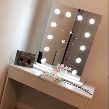 Bathroom Diaz Hollywood Mirror Illuminated Make Up Mirror With Lights Around It In 2020 Lights Around Mirror Mirror With Lights Hollywood Mirror