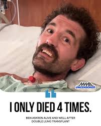 Breaking News ‼️ Ben Askren is awake after double lung transplant and  having four heart attacks: “I only died four times.” 🙏 #Benaskren #ufc #mma