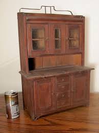 Antique Handmade 1800s Wood Iron Breakfront Salesman Sample Miniature Furniture Furniture Miniature Furniture Small Furniture