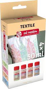 talens ac textielverf set 4x50ml pastel textielverf pastel stoffen