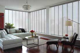 Layering curtains is another great window treatment for large windows. Solar Heat Control Blinds Greatwood Custom Shades Fulshear Hunter Douglas Window Design