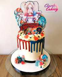 Harley quinn joker birthday party printables. Clare S Cakery Harley Quinn Themed Drip Cake Facebook
