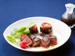 Soy sauce, honey, vinegar, olive oil, garlic, and ginger. Beef Steak With Wasabi Soy Sauce å±±å…ƒé†¸é€ æ ªå¼ä¼šç¤¾