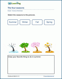 Here are 20 of our favorite crafts and activity ideas. 4 Seasons Worksheet K5 Learning