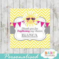 You are my sunshine baby shower by valerie of charming touch parties. Pink Yellow You Are My Sunshine Baby Shower Square Labels D161 Baby Printables