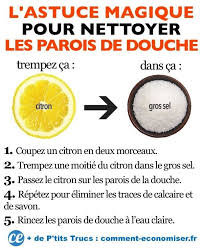Citron Gros Sel L Astuce Magique Pour Nettoyer Les Parois De Douche Recette Paroi De Douche Nettoyant Produit De Nettoyage Faits Maison