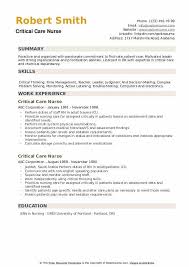 Critical Care Nurse Resume Samples Qwikresume