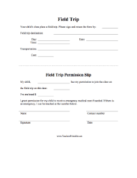 Field Trip Permission Slip Field Trip Permission Slip Preschool Field Trip Field Trip