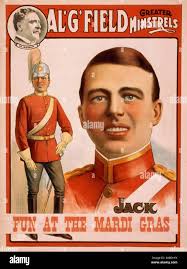 Al. G. Field Greater Minstrels. Fun at the Mardi Gras. Circus poster,  antique and old style. 1908 Stock Photo