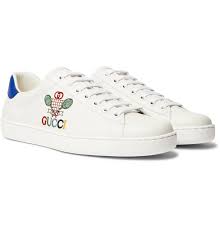 Gucci New Ace Logo Embroidered Leather Sneakers Men White The Fashionisto Under the creative direction of @alessandro_michele gucci is redefined as a luxury brand with a contemporary approach to fashion. gucci new ace logo embroidered leather sneakers men white