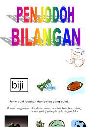 3.berikut ialah beberapa contoh penjodoh bilangan serta penggunaannya: Penjodoh Bilangan 1