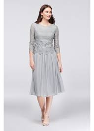 Lace And Tulle Petite Popover Sheath Dress David S Bridal Tea Length Cocktail Dresses Dresses Shop Cocktail Dresses