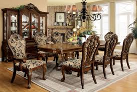 Furniture Of America Almeria Traditional 9 Piece Dining Set Brown Formal Dining Room Sets Dining Table In Kitchen Dining Table