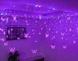 Hang Ceiling Decoration Holiday Lamp Wedding Background Corners Pavilion Decoration 0 75 8 Meters Purple Butterfly L Butterfly Room Dreamy Room Purple Rooms