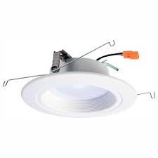 Shop lighting and more at the home depot. Halo 5 In And 6 In 3000k White Integrated Led Recessed Ceiling Light Fixture Retrofit Downlight Trim At 90 Cri Soft White Rl560wh6930r The Home Depot