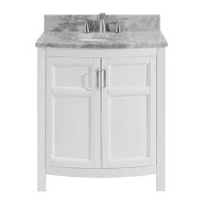 Shop Allen Roth Moravia 30 In White Single Sink Bathroom Vanity With Natural Carrara Marble T Bathroom Vanity Decor Bathroom Sink Vanity Bathroom Vanity Tops