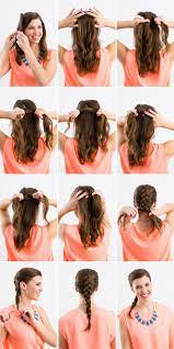 Then start brushing the right side of your hair back (in the direction you'll be braiding). Braiding 101 Fishtail French And Dutch Inside Out Braids Oh My Braided Hairstyles Braided Hairstyles Easy Long Hair Styles