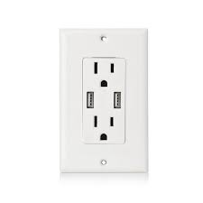 Truepower Electrical Outlet Receptacle With 2 High Power Usb Ports Ace 9511hd The Home Depot In 2020 Electrical Outlets Power Outlet Usb Outlet Plugs