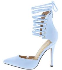 Light Blue Strappy Lace Up Pointed Toe Stiletto Heels Us 11 Ebay