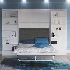 multimo queen storage murphy bed finish gloss white yatak baza
