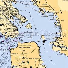 California San Francisco Richardson Bay Nautical Chart Decor
