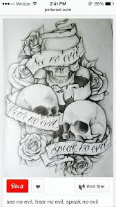 Easy Hear No Evil See No Evil Speak No Evil Drawings Hear No Evil See No Evil Speak No Evil Skulls Evil Tattoos Evil Skull Tattoo Evil Tattoo