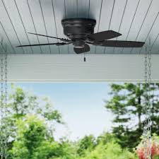 Low profile ceiling lights have an option of coming with light or without. Hunter 48 Sea Wind Outdoor Low Profile Ceiling Fan With Pull Chain Damp Rated Overstock 9098688