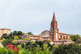 Autumn View On Village Church Of Castelnau D Estretefonds Haute Garonne Stock Photo Picture And Royalty Free Image Image 48460924