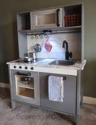 We highly recommend using rustoleum spray paint. Ikea Play Kitchen Hack With A Shiplap Backsplash Ikea Play Kitchen Ikea Play Kitchen Hack Play Kitchen Hack