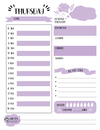 Thursday Daily Planner Page In Purple Woo Jr Kids Activities Buku Kliping Kartu Catatan Papan Jadwal