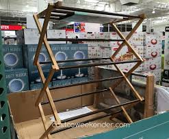 Target offers a wide range of garment racks or clothing bars in a variety of designs, styles, and materials. Vanderbilt Folding Drying Rack Bamboo Steel Costco Weekender
