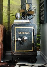 My New Side Table Desire To Inspire Desiretoinspire Net Antique Safe Steampunk House Vintage Fans