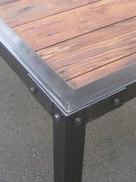Slat Dining Closeup Metal Furniture Vintage Industrial Furniture Metal Table