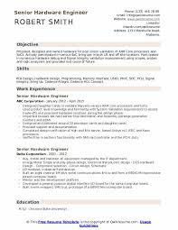 senior hardware engineer resume samples