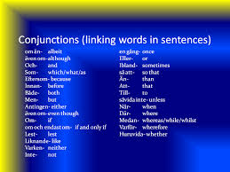 Konjuctioner Swedish Language Learn Swedish Words